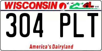 WI license plate 304PLT