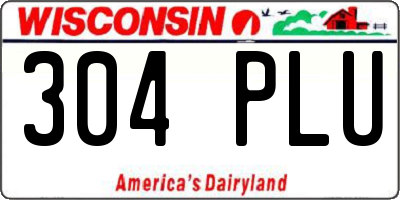 WI license plate 304PLU