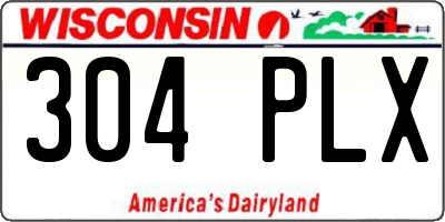 WI license plate 304PLX
