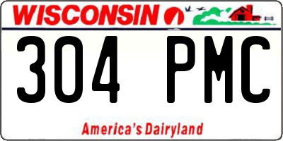 WI license plate 304PMC