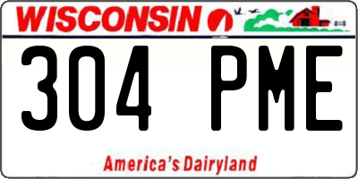 WI license plate 304PME