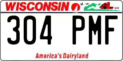 WI license plate 304PMF