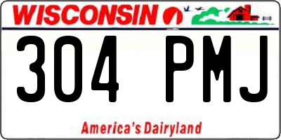 WI license plate 304PMJ