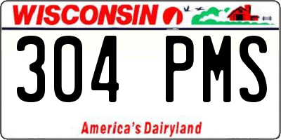 WI license plate 304PMS