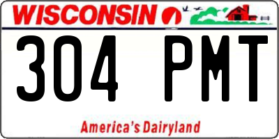 WI license plate 304PMT