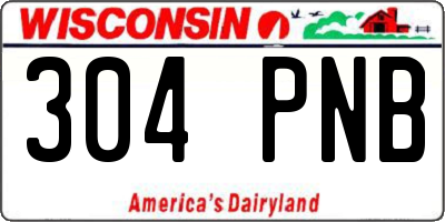 WI license plate 304PNB