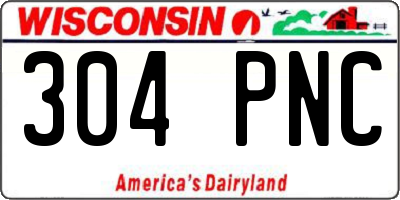 WI license plate 304PNC