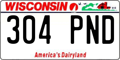 WI license plate 304PND