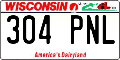 WI license plate 304PNL