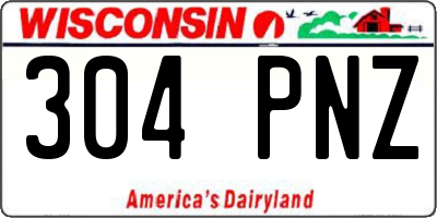 WI license plate 304PNZ