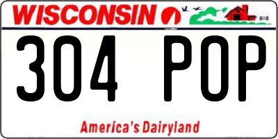 WI license plate 304POP