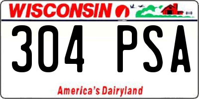 WI license plate 304PSA