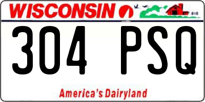 WI license plate 304PSQ