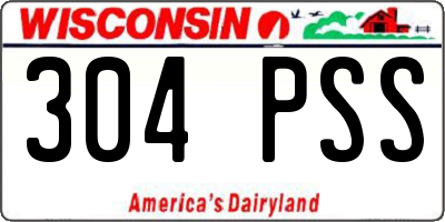 WI license plate 304PSS