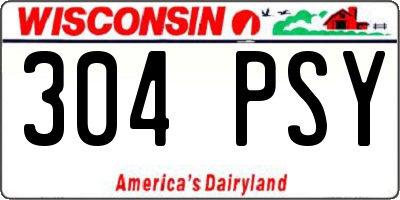 WI license plate 304PSY
