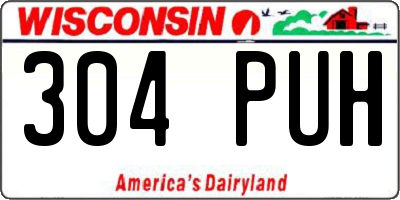 WI license plate 304PUH