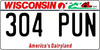 WI license plate 304PUN