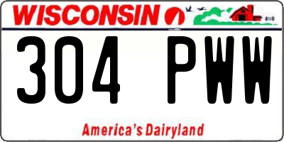 WI license plate 304PWW