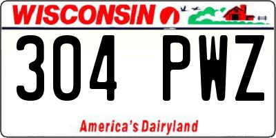 WI license plate 304PWZ