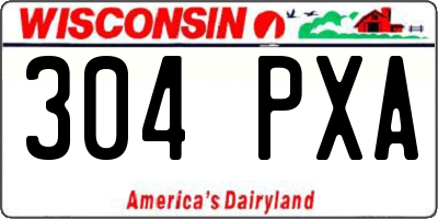WI license plate 304PXA