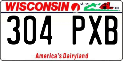 WI license plate 304PXB