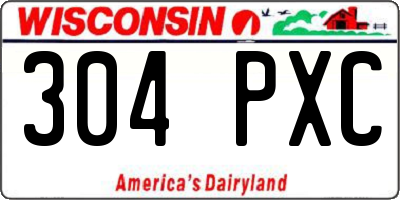 WI license plate 304PXC