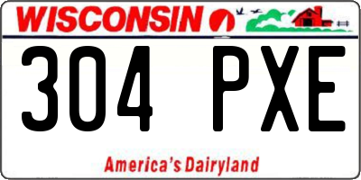 WI license plate 304PXE
