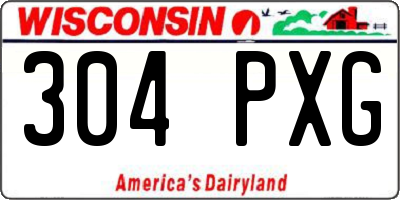 WI license plate 304PXG