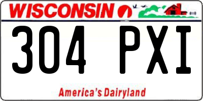 WI license plate 304PXI