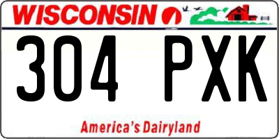 WI license plate 304PXK