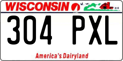 WI license plate 304PXL