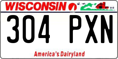 WI license plate 304PXN