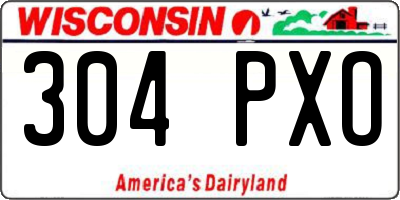 WI license plate 304PXO