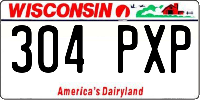 WI license plate 304PXP