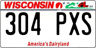 WI license plate 304PXS