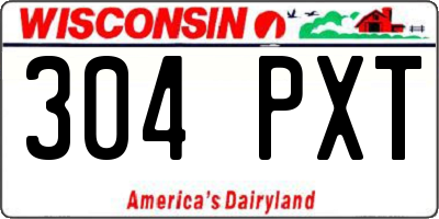 WI license plate 304PXT