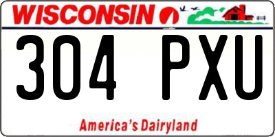 WI license plate 304PXU