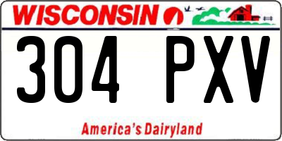 WI license plate 304PXV