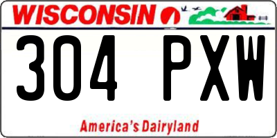 WI license plate 304PXW