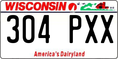 WI license plate 304PXX