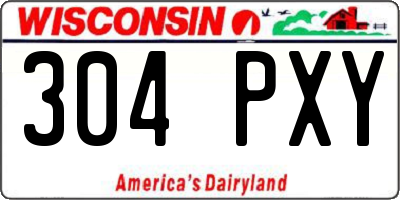 WI license plate 304PXY