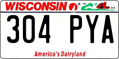 WI license plate 304PYA