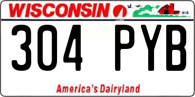 WI license plate 304PYB