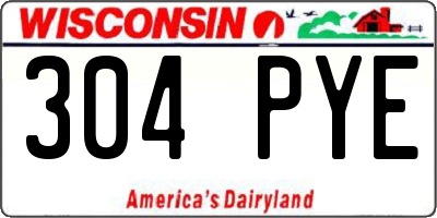 WI license plate 304PYE