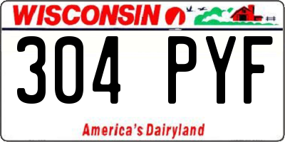 WI license plate 304PYF