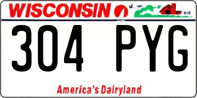 WI license plate 304PYG