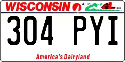 WI license plate 304PYI
