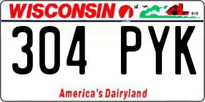 WI license plate 304PYK