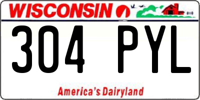 WI license plate 304PYL