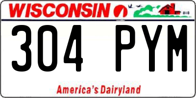 WI license plate 304PYM